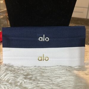 ALO Yoga Dark Blue and White Headbands